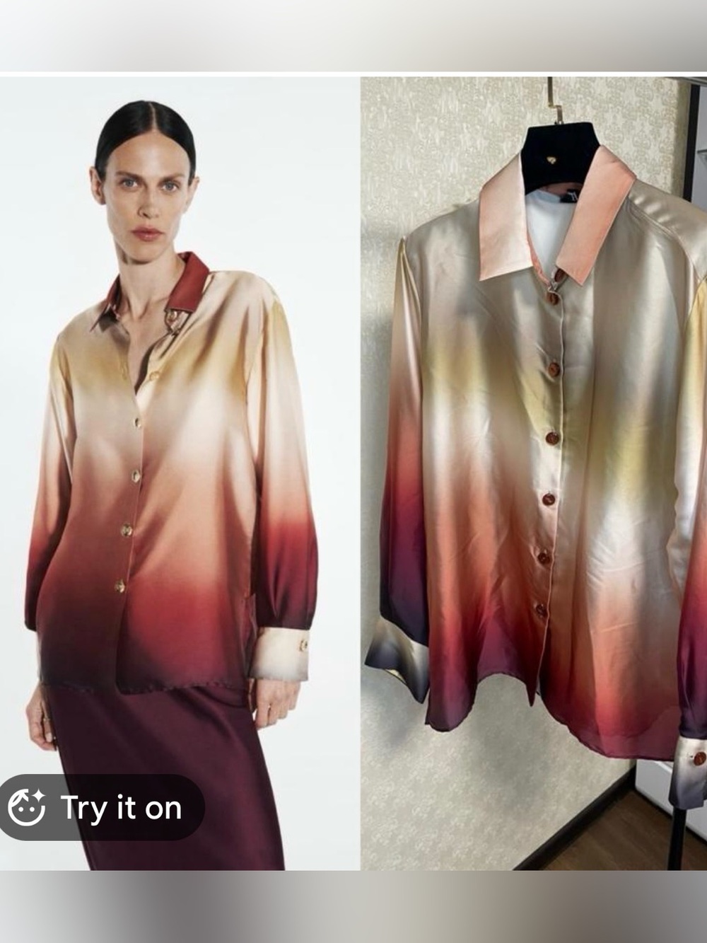 Absolutely Stunning Set of Ombré Blouse with Matching Wide leg Pants🔥🔥🔥